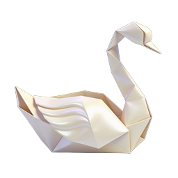 Elegant Origami Swan 3D Icon | Low-Poly Design