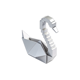 Elegant Origami Swan 3D Icon - Paper Craft Design