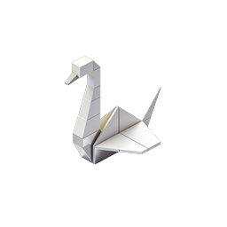 Elegant Origami Swan 3D Icon - Paper Art Design