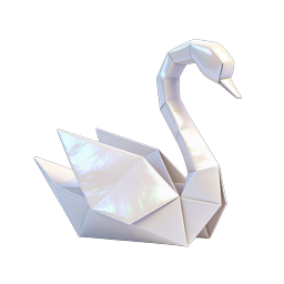 Origami Swan 3D Icon | Elegant Paper Bird Design
