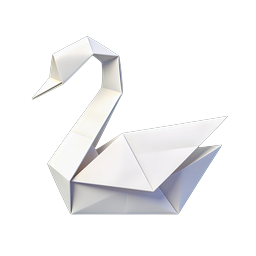 Icono de cisne origami 3D – diseño de grulla de papel elegante
