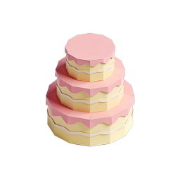 Origami Tier Cake Icon | Paper Craft Dessert