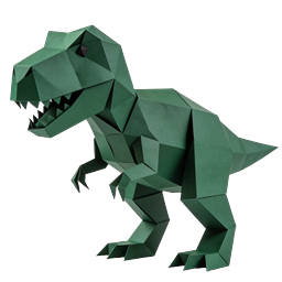 Green Origami T-Rex Dinosaur Paper Craft Icon