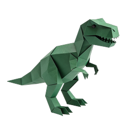 Origami T-Rex Dinosaur Paper Craft Icon