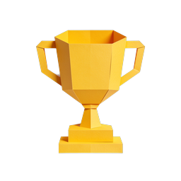 Ícone de Troféu Origami - Copa de Papel Dourado