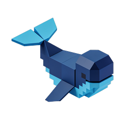 Origami Whale 3D Paper Craft Icon Design
