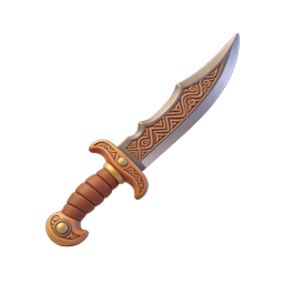 Ornate Ancient Dagger 3D Icon - Fantasy Weapon Design
