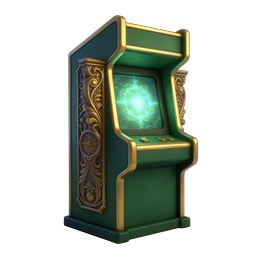 Ornate Green Arcade Machine Icon - Retro Gaming