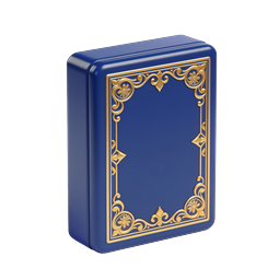 Ornate Blue Gold Book Icon - Vintage Tome 3D