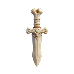 Ornate Bone Dagger Icon | Medieval Fantasy Weapon 3D