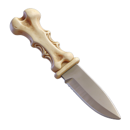 Ornate Bone Handle Knife 3D Realistic Icon