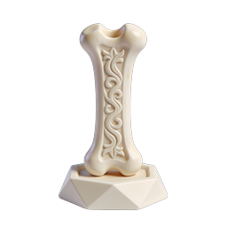 Ornate Bone Sculpture Icon | Elegant 3D Render