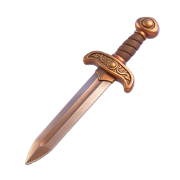 Ornate Bronze Sword Icon - Medieval Fantasy Weapon