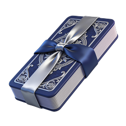 Ornate Card Stack with Silver Bow - Luxury Icon