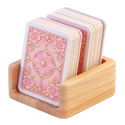 Ornate Playing Cards Icon - Elegant 3D Deck Design