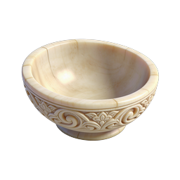 Ornate Carved Decorative Bowl | Realistic 3D Icon