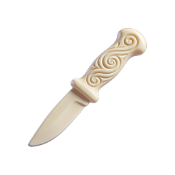 Ornate Ceremonial Dagger Icon - 3D Clay Render