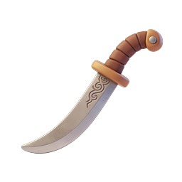 Ornate Curved Dagger Icon - 3D Rendered Weapon