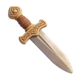 Verzierter Fantasy-Dolch 3D-Icon | Clay-Style-Waffe
