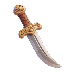 Ornate Fantasy Dagger Icon - 3D Rendered Medieval Weapon