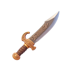 Ornate Fantasy Dagger Icon - 3D Rendered Weapon
