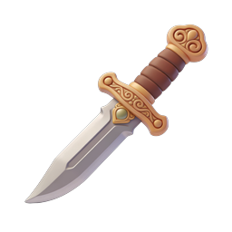Ornate Fantasy Dagger Icon - 3D Rendered Weapon Asset