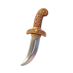 Ornate Golden Dagger Icon - Fantasy Weapon Design