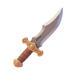 Ornate Fantasy Dagger 3D Icon | Clay Style