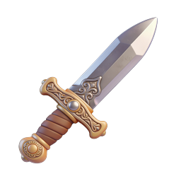 Ornate Fantasy Dagger 3D Icon - Medieval Weapon Design