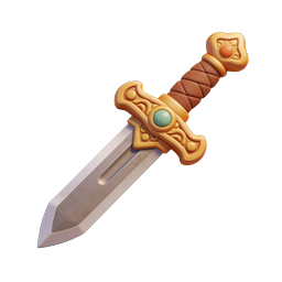 Ornate Fantasy Dagger Icon with Golden Handle