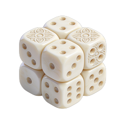 Ornate Ceramic Dice Stack Icon - Premium Gaming