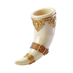 Icona corno per bere ornato - Recipiente medieval fantasy