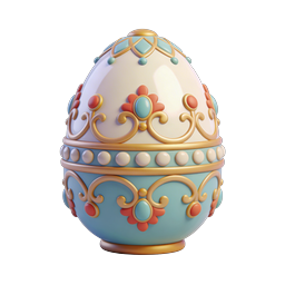 Ornate Fabergé-Style Decorative Egg Icon | 3D Render