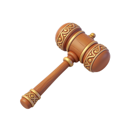Ornate 3D Gavel Icon | Legal & Justice Symbol