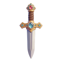 Biểu tượng dao găm giả tưởng đính đá quý | 3D Game Asset