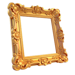 Ornate Golden Picture Frame Icon - Luxury Baroque Design