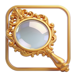 Ornate Gold Magnifying Glass Icon - Luxury Search Symbol