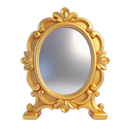 Ornate Gold Mirror Icon - Vintage Baroque Vanity