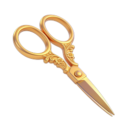 Ornate Gold Scissors Icon - Elegant Vintage Design