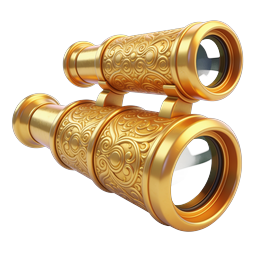 Ornate Golden Binoculars Icon | Luxury Vintage Optics