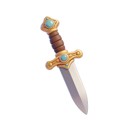 Ornate Golden Dagger Icon - Fantasy Weapon Design
