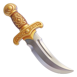 Verziertes goldenes Dolch-Icon - Fantasy-Waffendesign