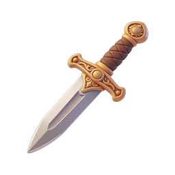 Ornate Golden Dagger Icon | Fantasy RPG Weapon Design