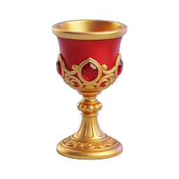 Ornate Golden Goblet Icon | Royal Chalice with Rubies