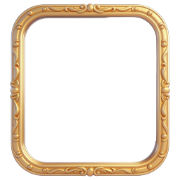 Ornate Golden Mirror Icon - Elegant Vintage Frame