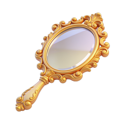 Ornate Golden Hand Mirror Icon - Baroque Design