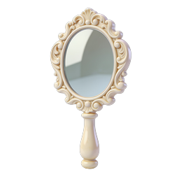 Ornate Vintage Hand Mirror 3D Icon