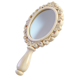 Ornate Vintage Hand Mirror Icon | Elegant 3D Design