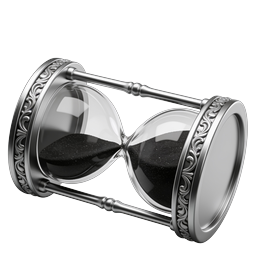 Ornate Silver Hourglass Icon - Realistic 3D Time Symbol
