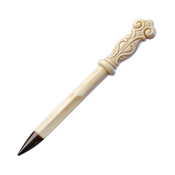 Ornate Ivory Pen Icon - Elegant Vintage Writing Instrument